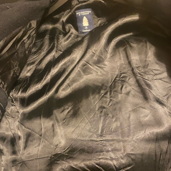 VTG Roundtree & Yorke Men's Large Black Overcoat Mid-Length Jacket Outdoor - Picture 7 of 9